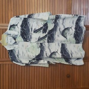 Men's short sleeve shirt with fish